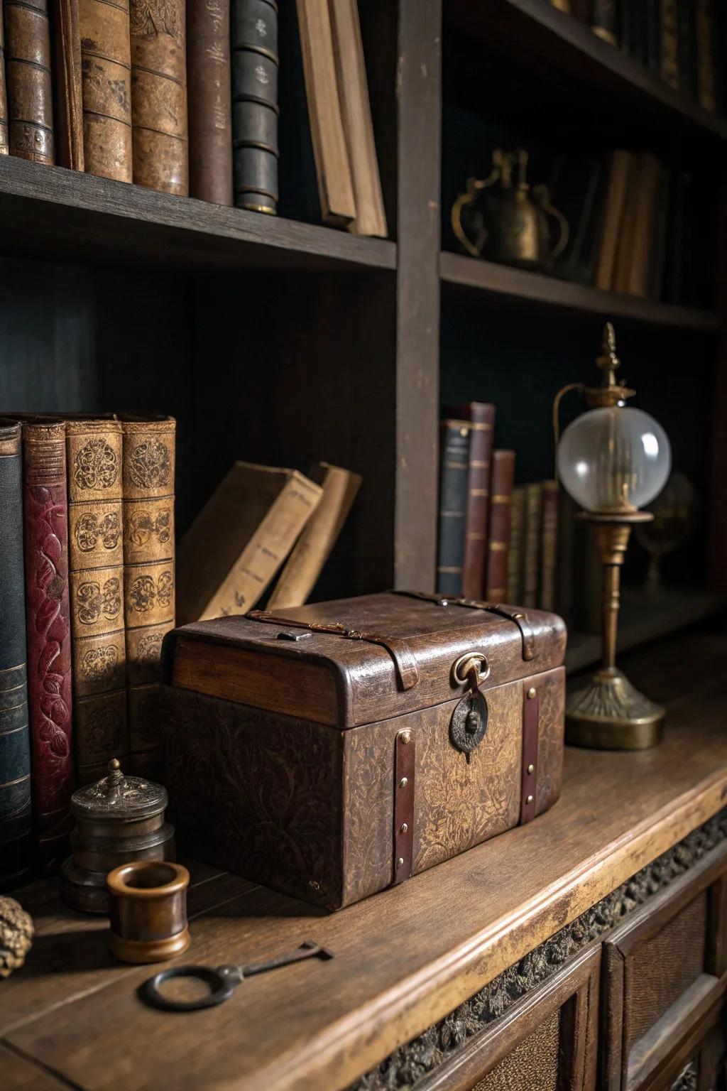 A box with a hidden compartment for storing secret treasures.