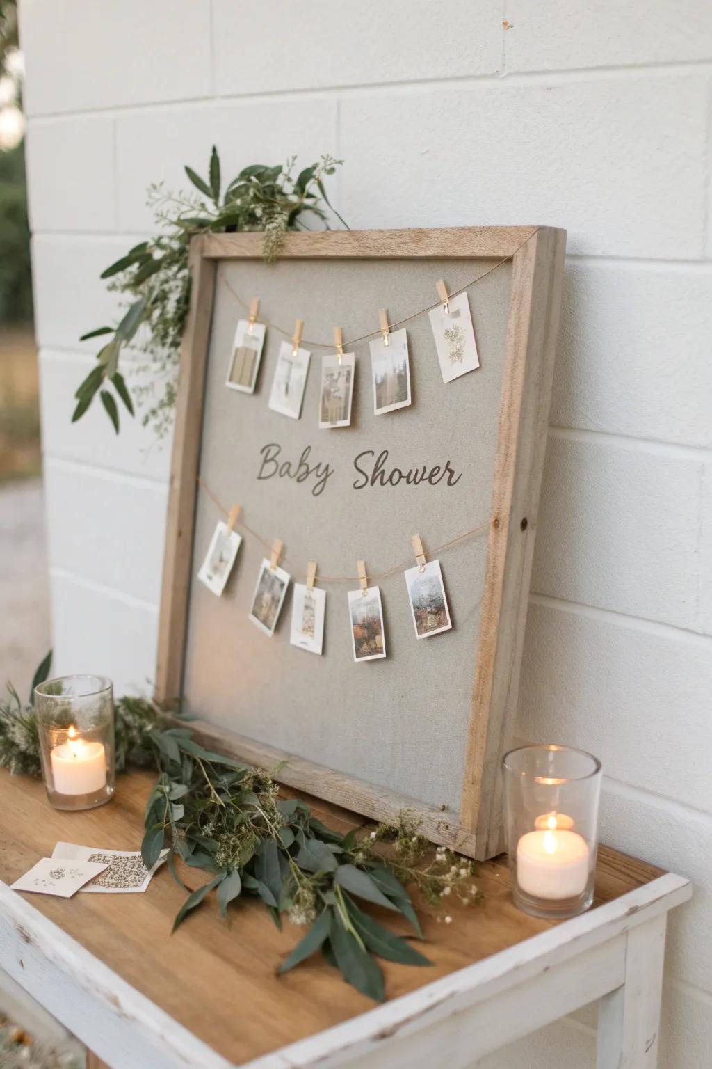 Capture memories and messages with a charming Polaroid guest book setup—where simplicity meets heartfelt creativity.