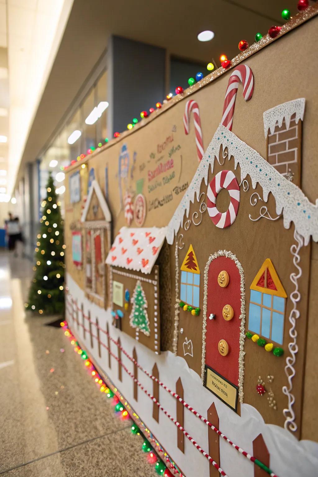 A gingerbread village scene adds sweetness to your holiday decor.