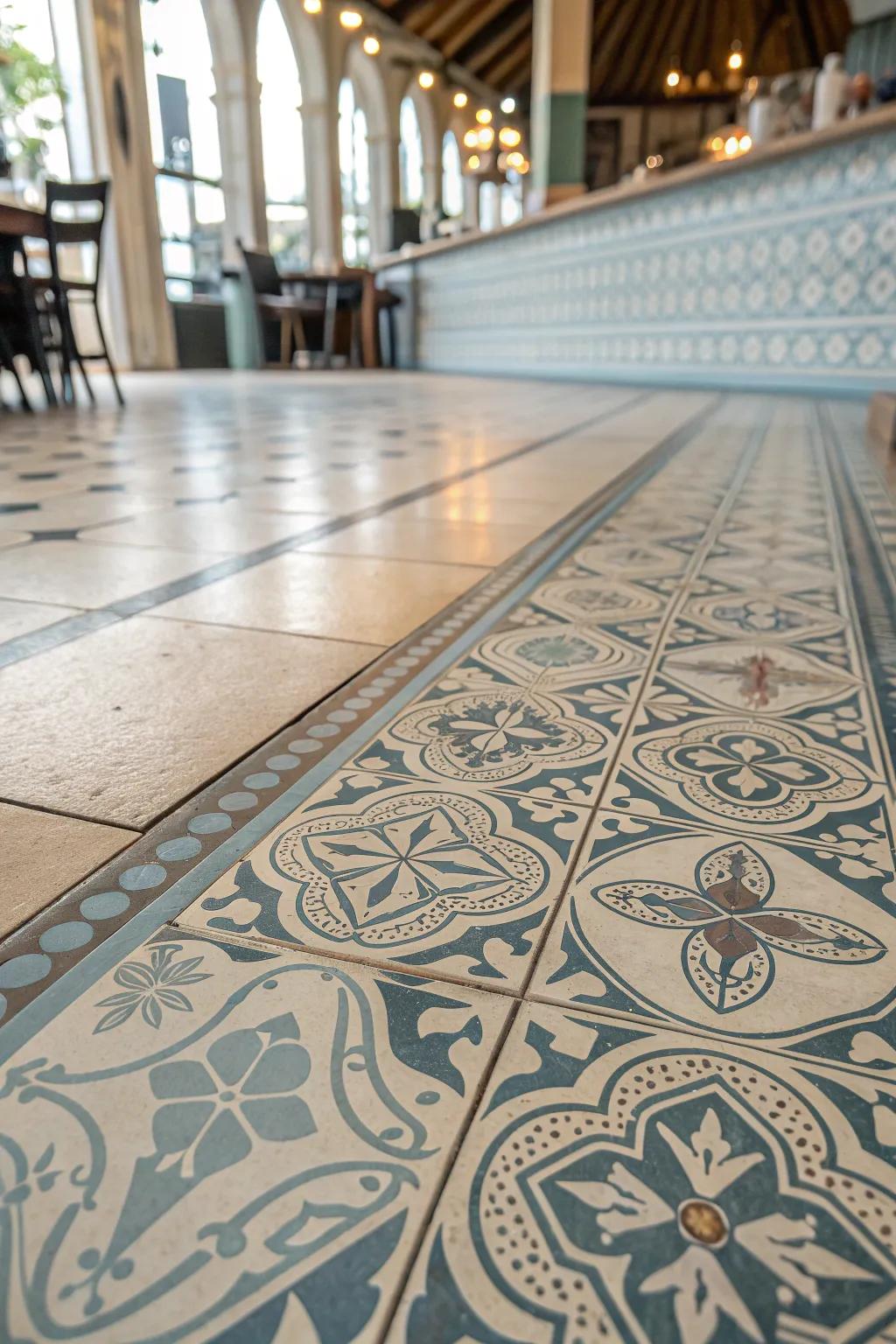 Transform your space with the timeless elegance of vintage patterned vinyl flooring.