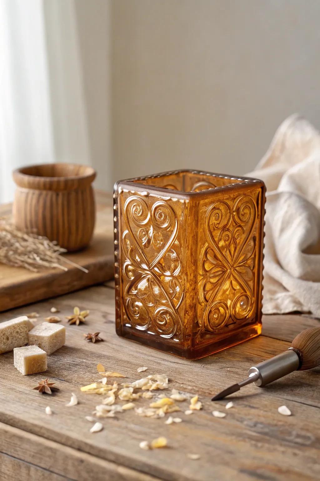 Embrace rustic elegance with handcrafted glass blocks that add warmth and charm to any space.