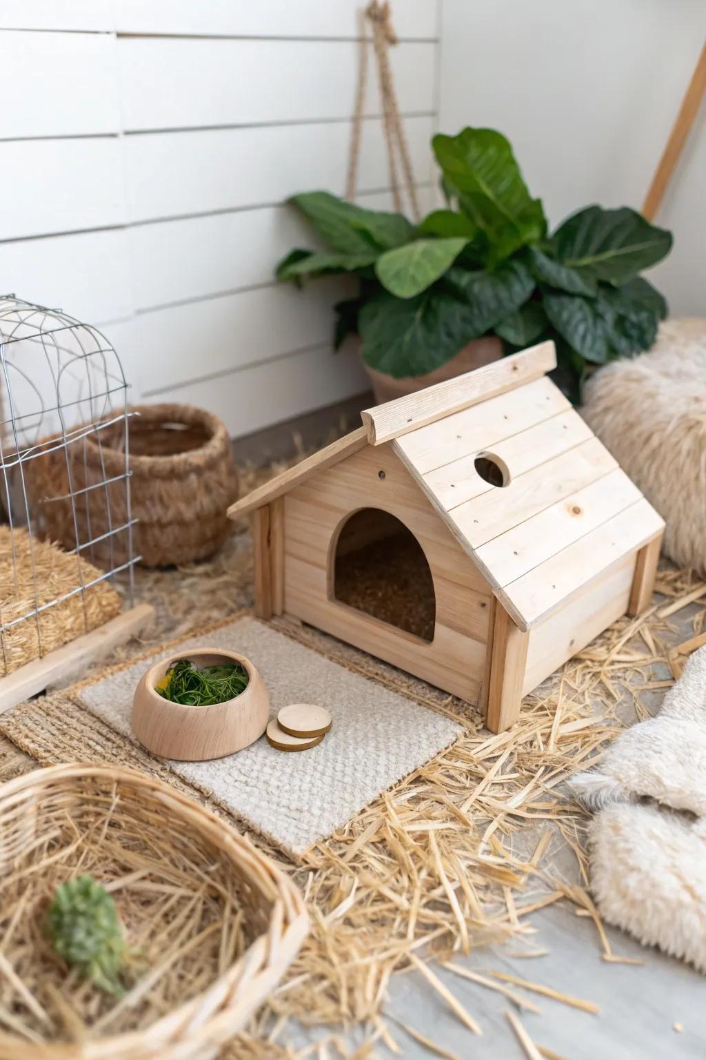 Sustainable Living for Little Friends: Embrace nature with this eco-friendly guinea pig haven!