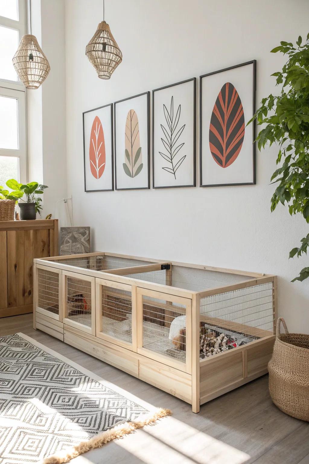 Transform your guinea pig's home into a stylish sanctuary with personalized art displays.
