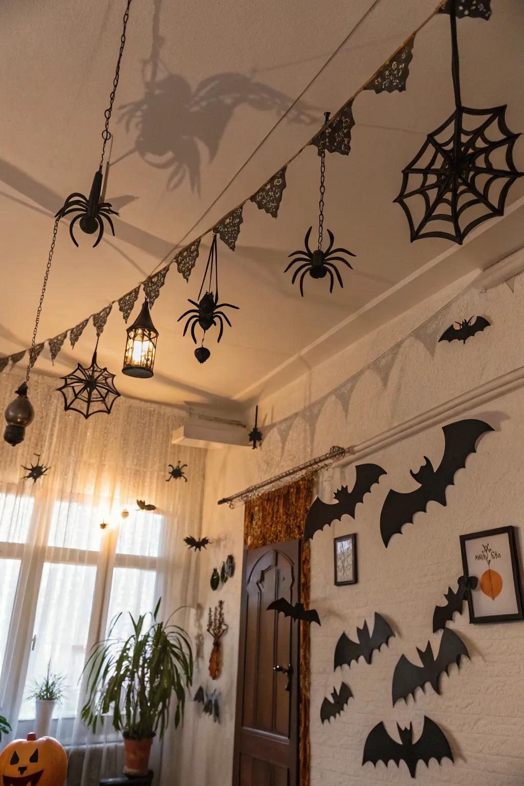 Create an immersive experience with ceiling decor.