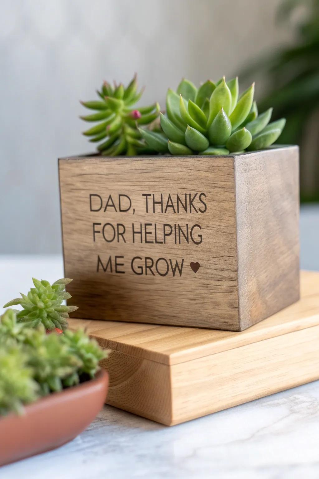Cultivate love this Father's Day with a DIY succulent planter that speaks from the heart.