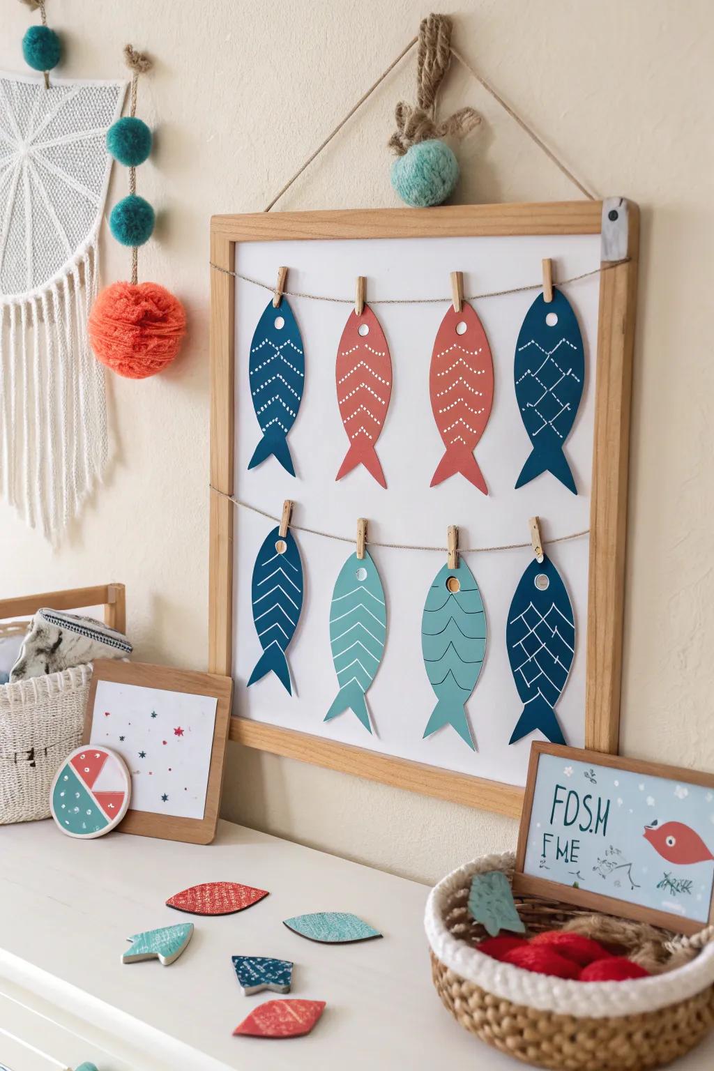 Dive into creativity with this playful, interactive ice fishing board — where minimalist design meets boho charm!