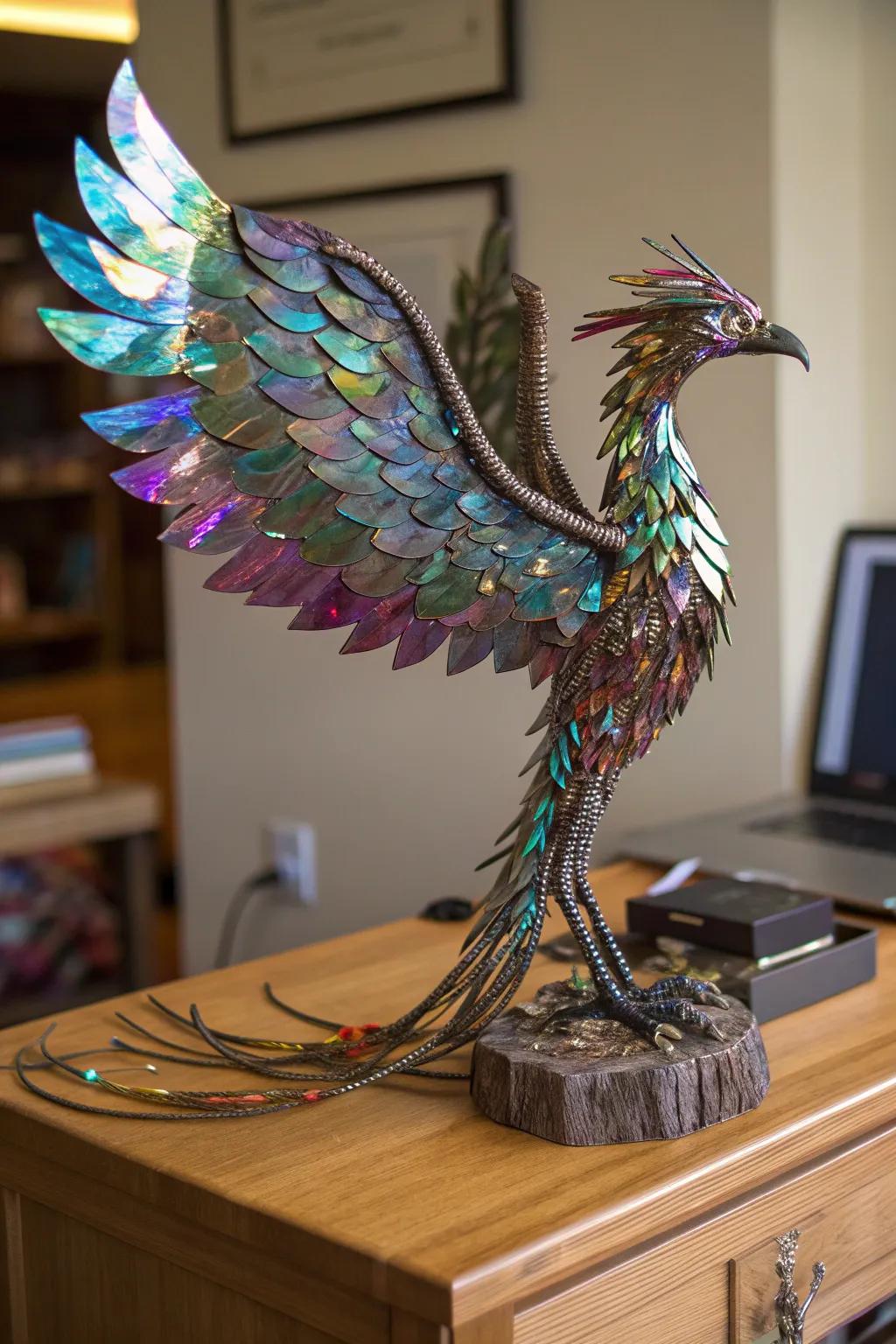 Unleash your creativity: Transform trash into a mesmerizing phoenix that symbolizes rebirth and imagination.