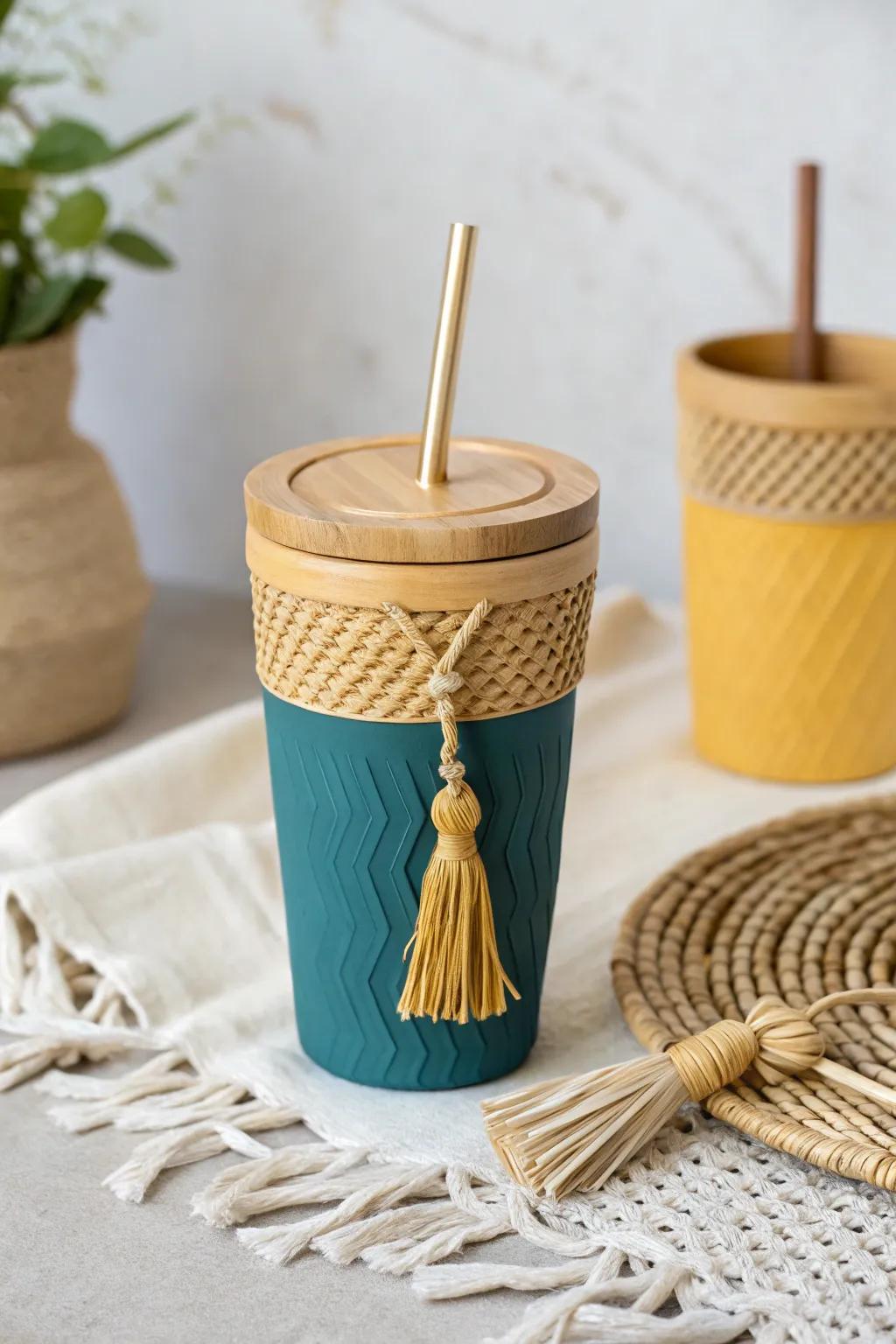 Sip in Style: This stunning tumbler combines practicality with Scandinavian elegance for the perfect on-the-go accessory.