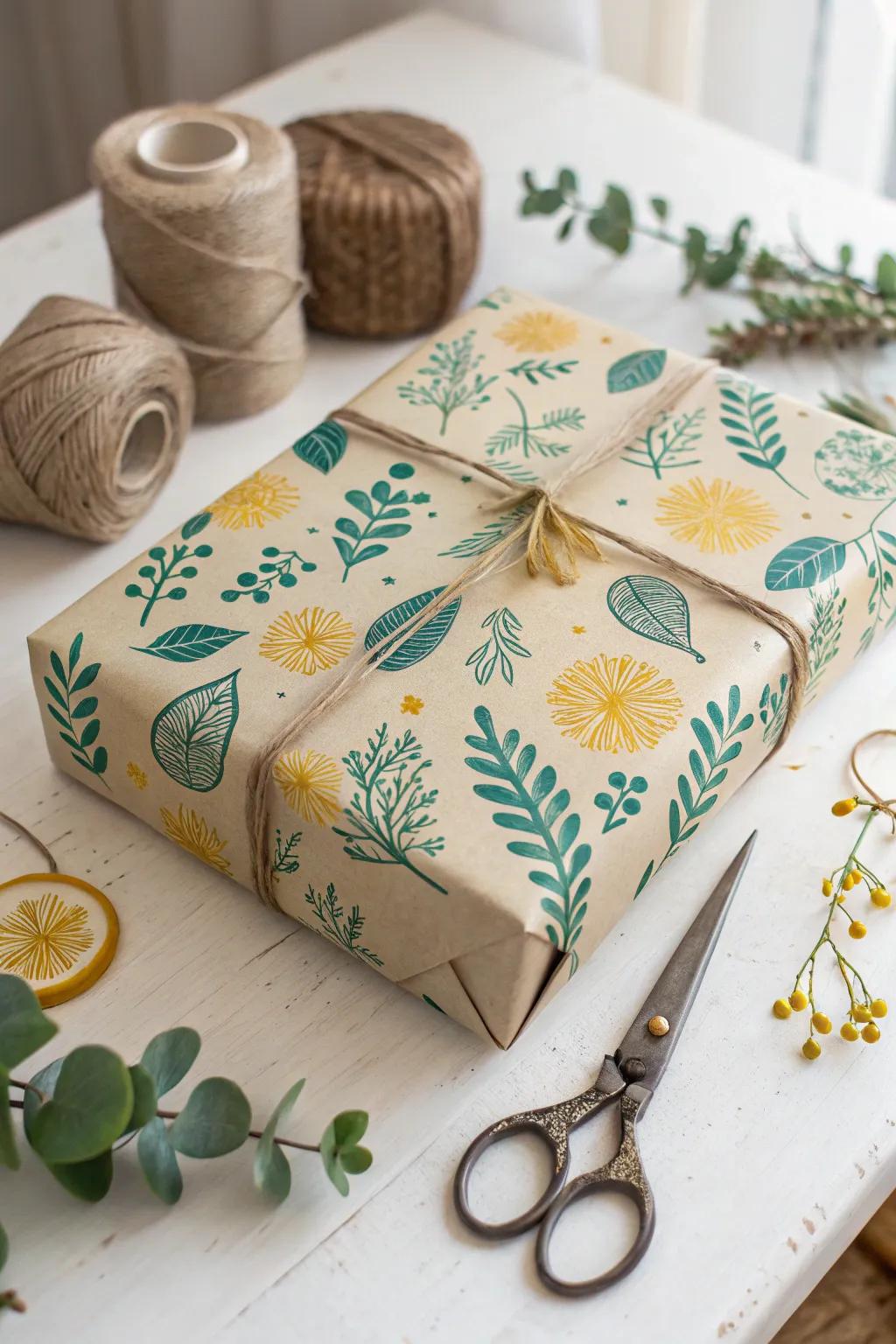 Elevate your gift-giving with personalized stamped craft paper, where simplicity meets bold elegance.