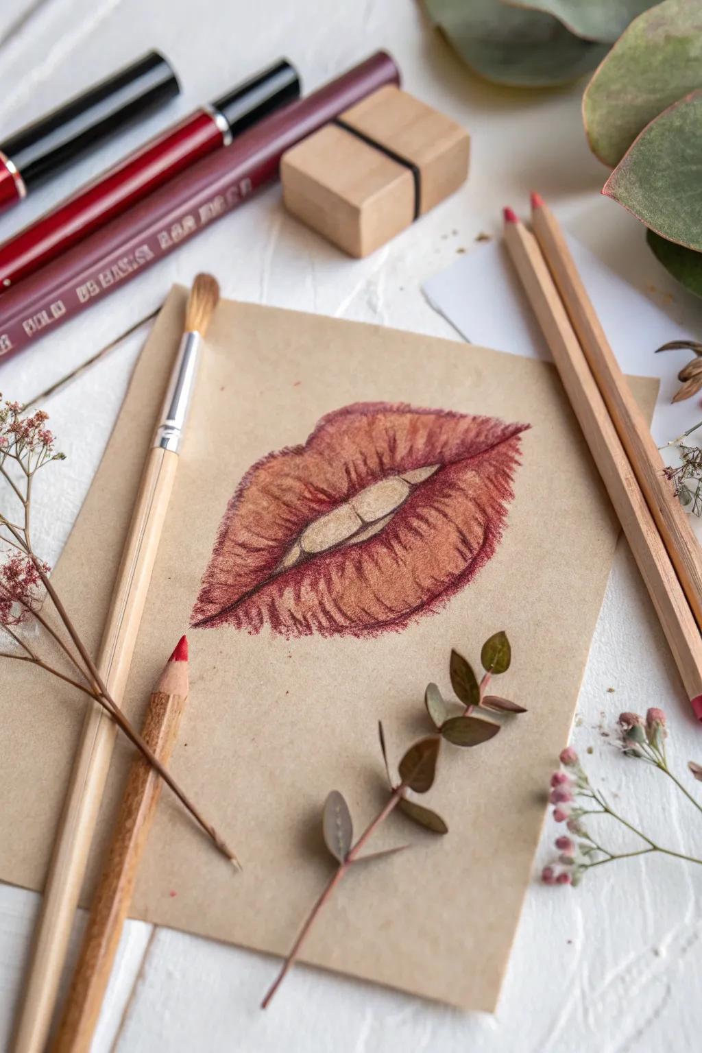 Embrace creativity with eco-friendly lip art. #SustainableArt #MinimalistBeauty