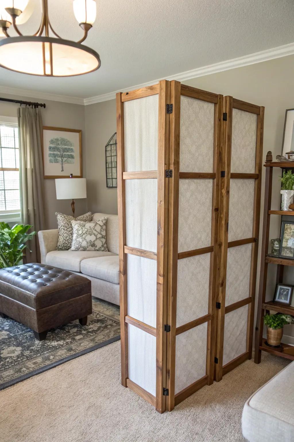 A DIY room divider can help define spaces stylishly.