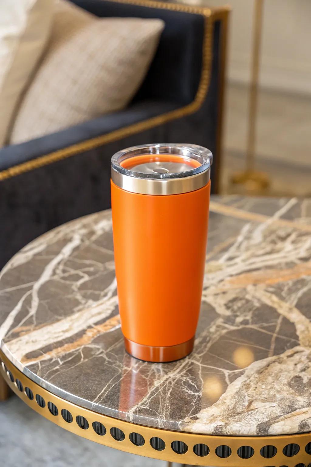 Metallic accents give a chic upgrade to your tumbler.