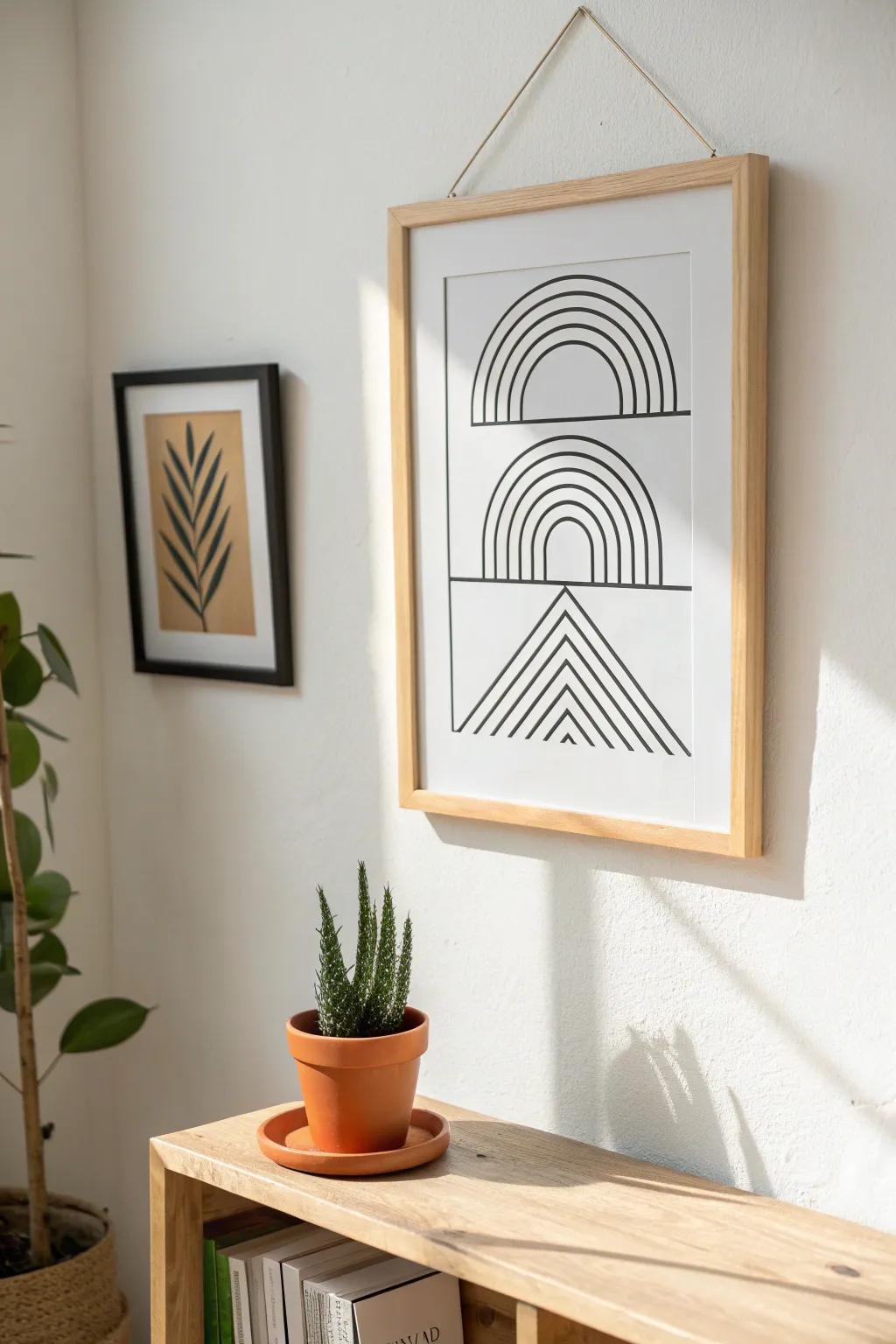 Embrace simplicity: Let minimalist prints breathe life into your space.