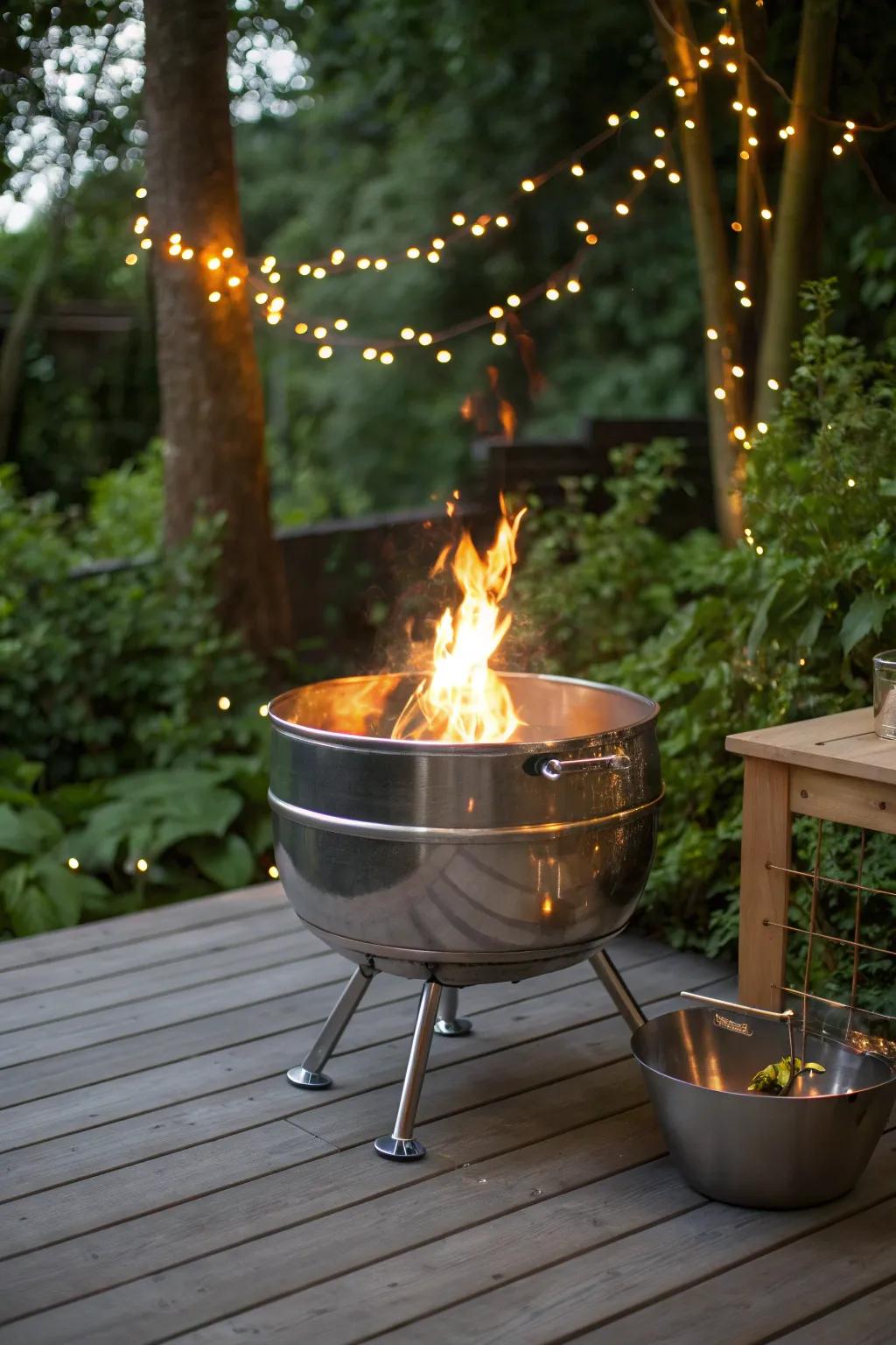 Elevate your backyard gatherings with this stylish, portable fire bowl—perfect for cozy nights under the stars.