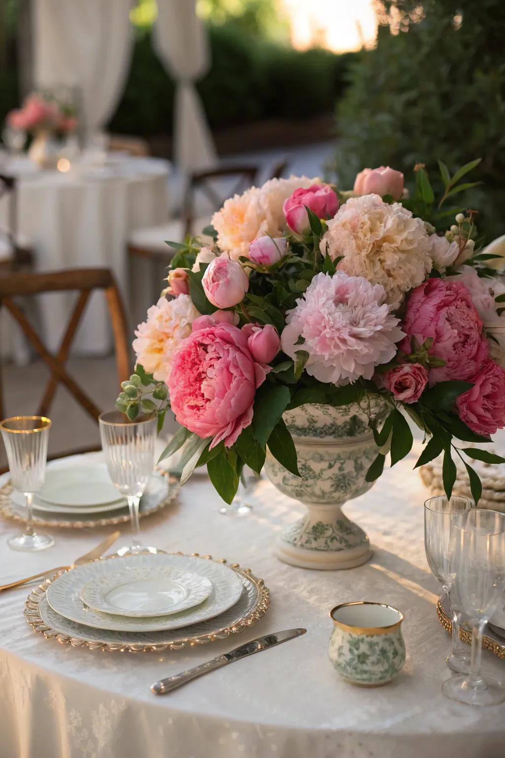 Peonies add romance and elegance to any table.