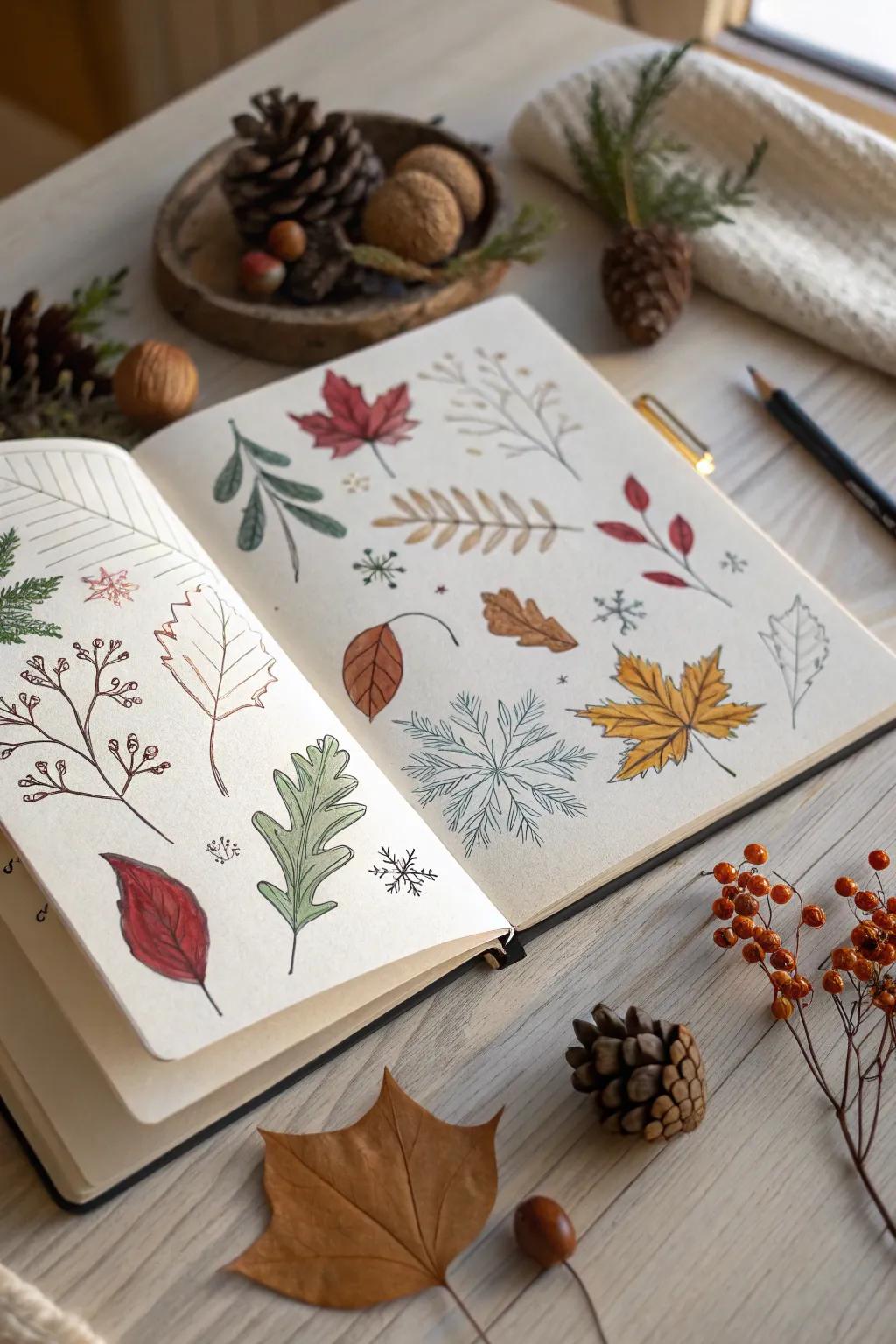 Capture the essence of the seasons with a beautifully hand-drawn mood board. Let nature inspire your creativity.