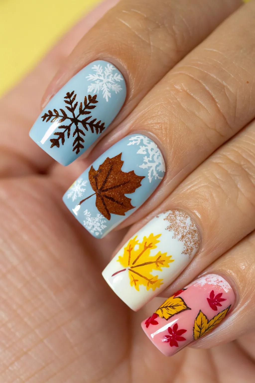 Embrace the seasons with stunning square nail art, tailored for every mood and aesthetic!