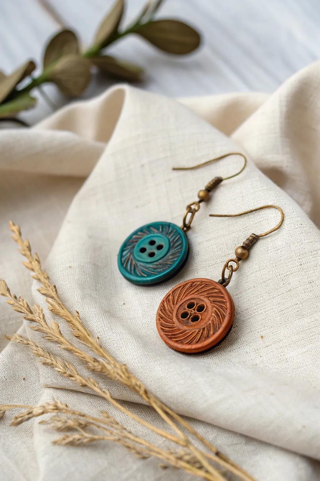 Transform your style with these charming vintage button earrings—where simplicity meets bold elegance.