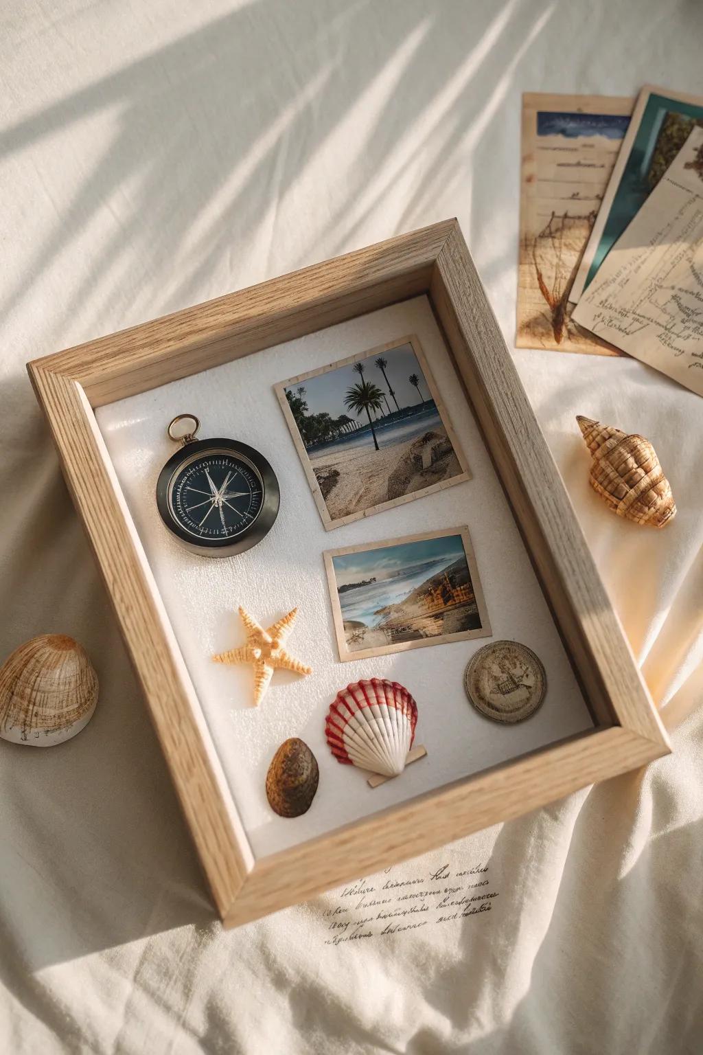 Capture the essence of your journeys with a timeless shadow box—your personal time capsule of cherished memories.