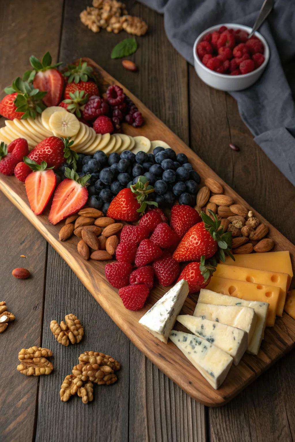 Feast your eyes on this vibrant charcuterie board - a perfect blend of colors and flavors!