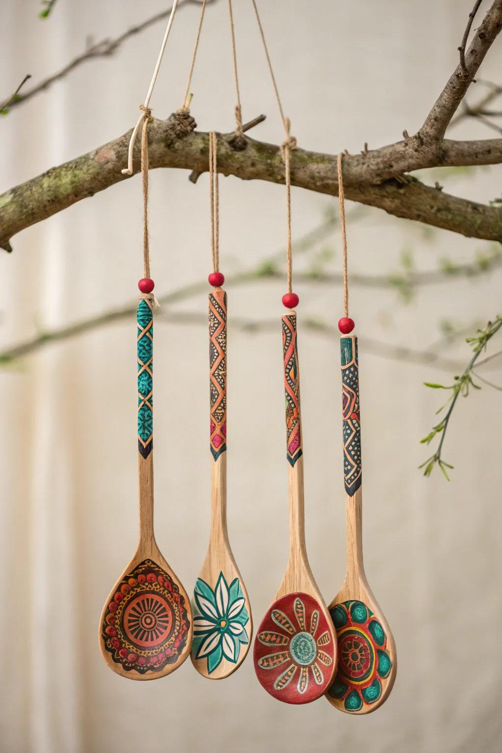 Elevate your creativity with a stunning spoon art mobile – where craftsmanship meets playful elegance.