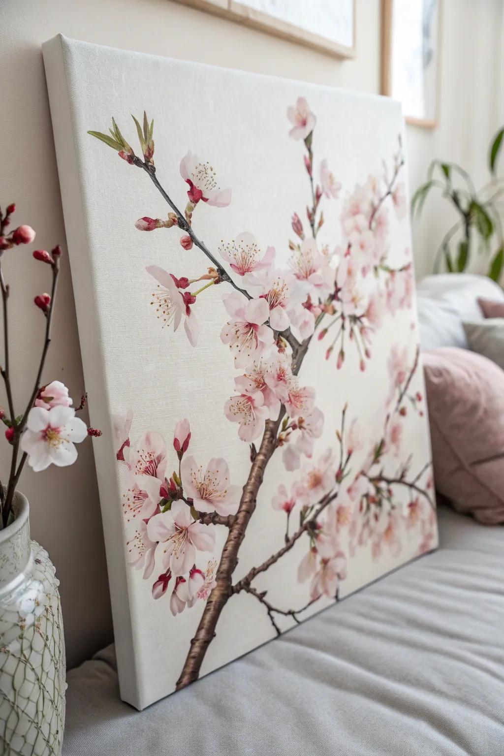 Eternal Spring: Bring the serene beauty of cherry blossoms into your home with this minimalist masterpiece.
