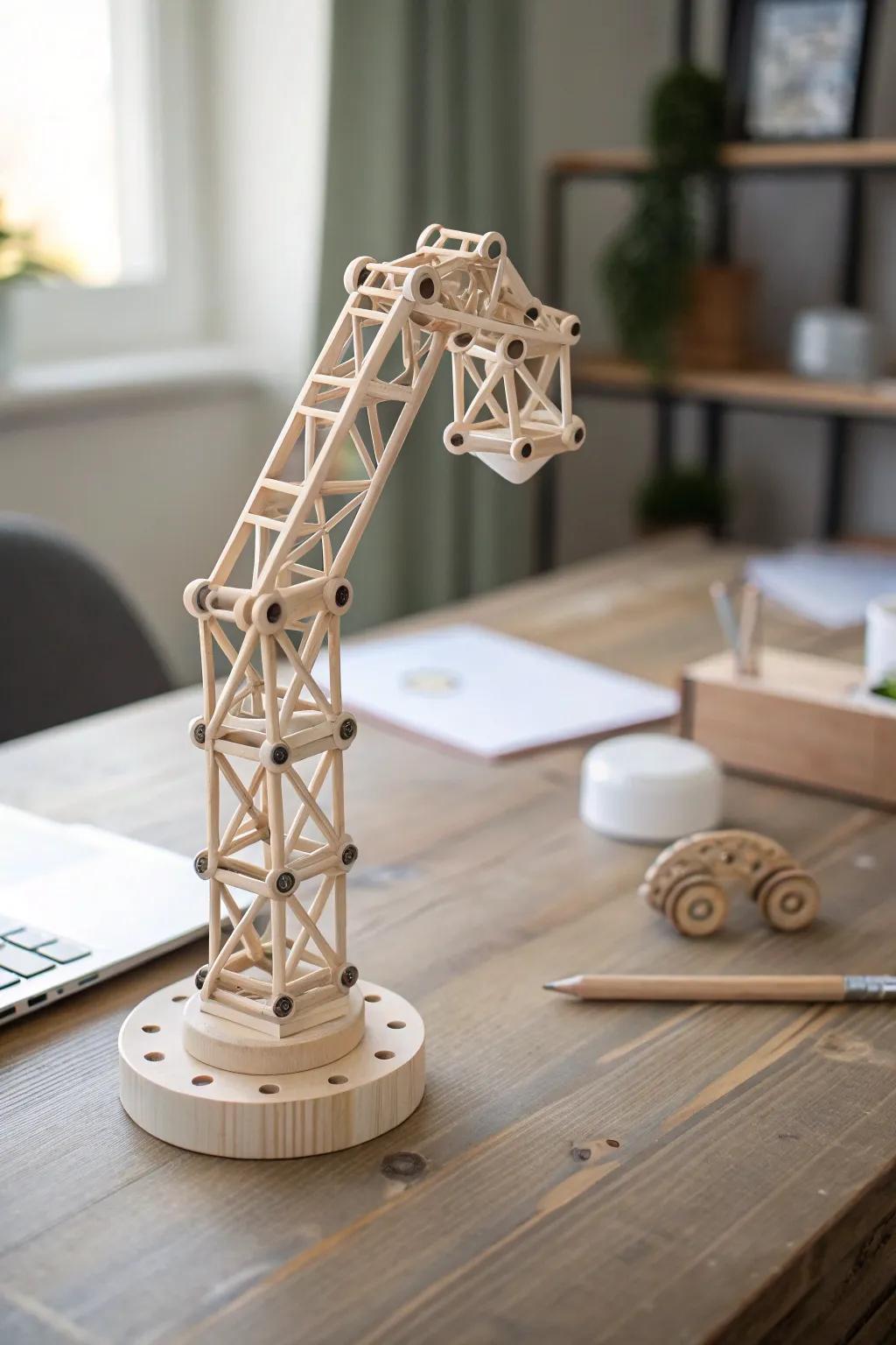 Bring a touch of playful elegance to your workspace with this charming 3D printed desk toy. Perfect for a moment of whimsy and relaxation.