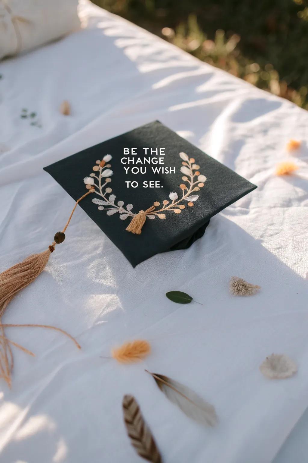 Inspire your journey with a touch of elegance and simplicity. 🌿🎓 #GraduationCap #ScandiBohoStyle