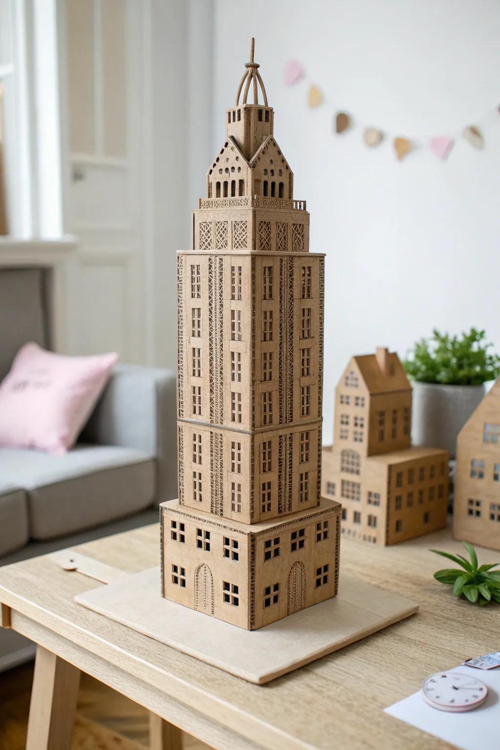 Transform your living room into a whimsical cardboard city — where imagination and creativity soar!