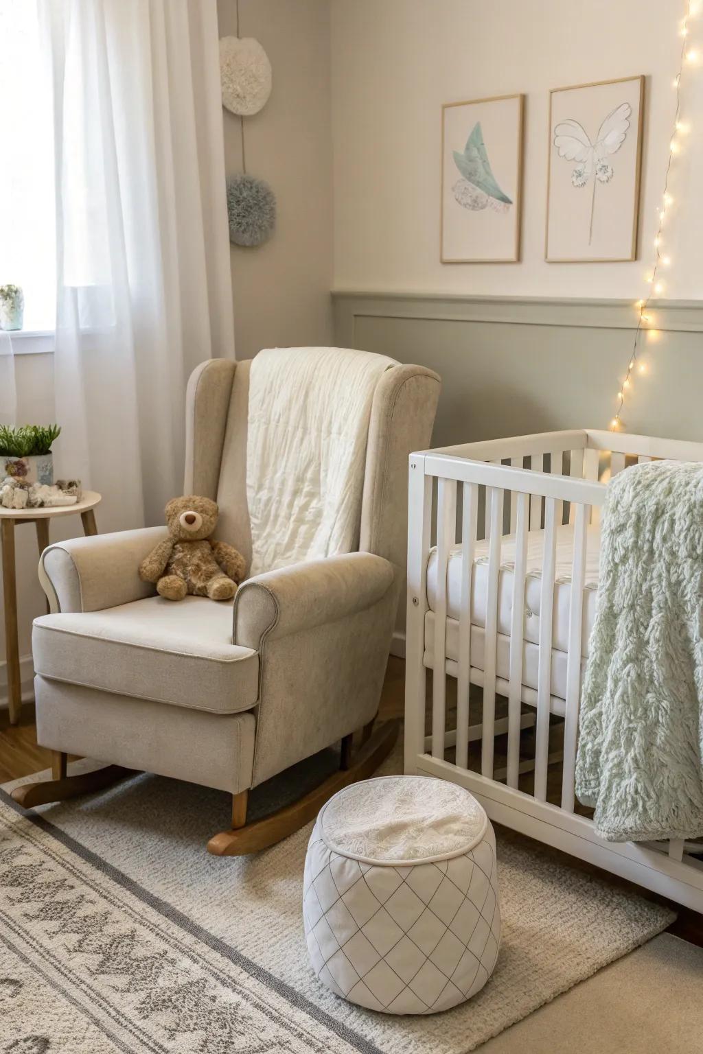 A cozy seating nook for those special bonding moments.