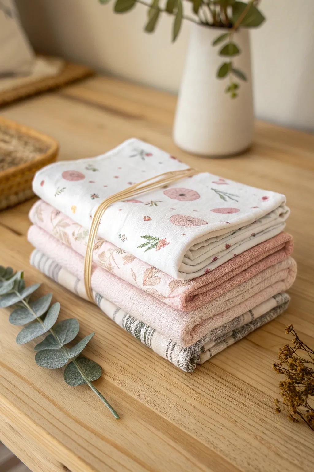 Crafted with love: Adorable burp cloths that blend style with practicality.