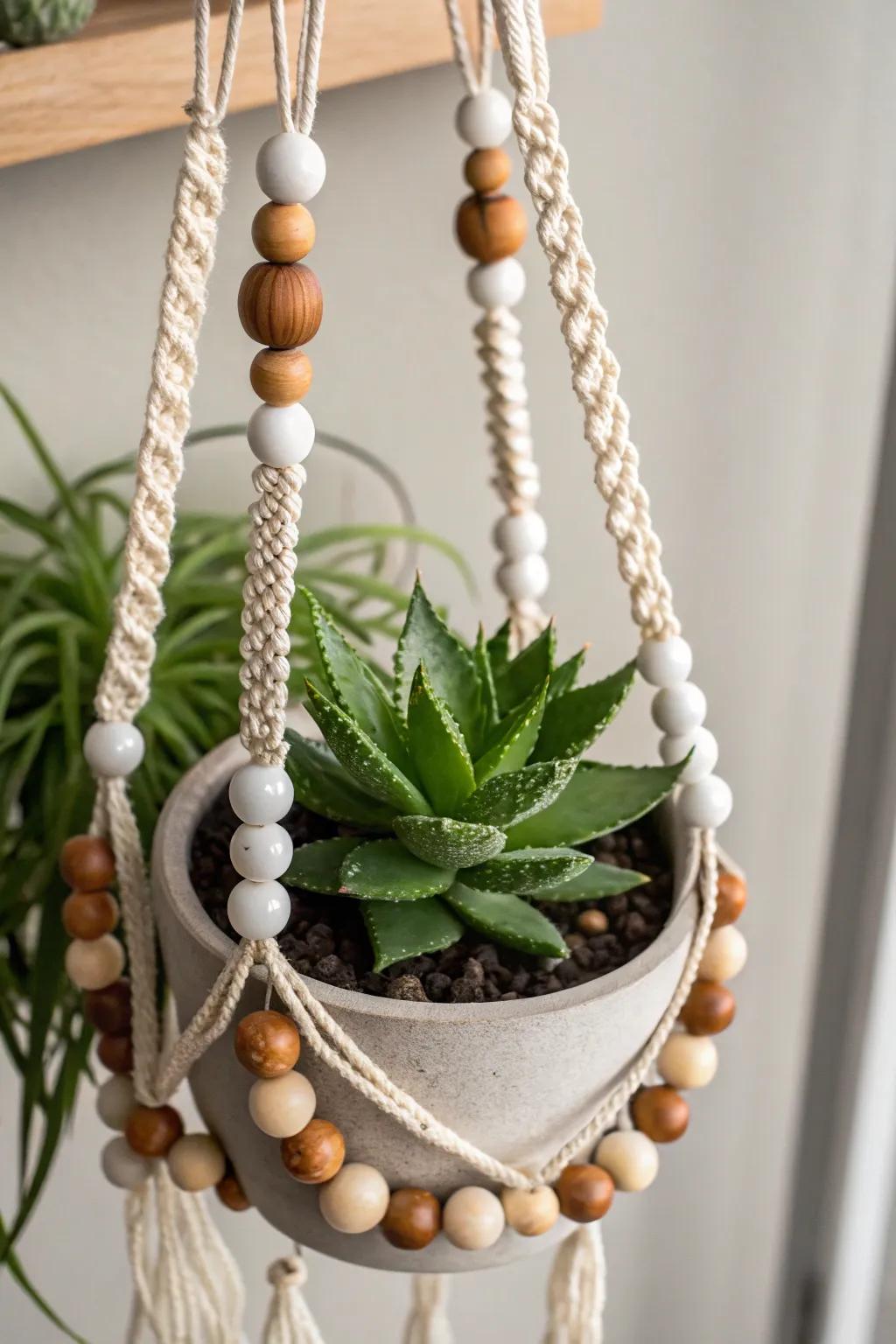 Elevate your greenery with handcrafted, beaded elegance.