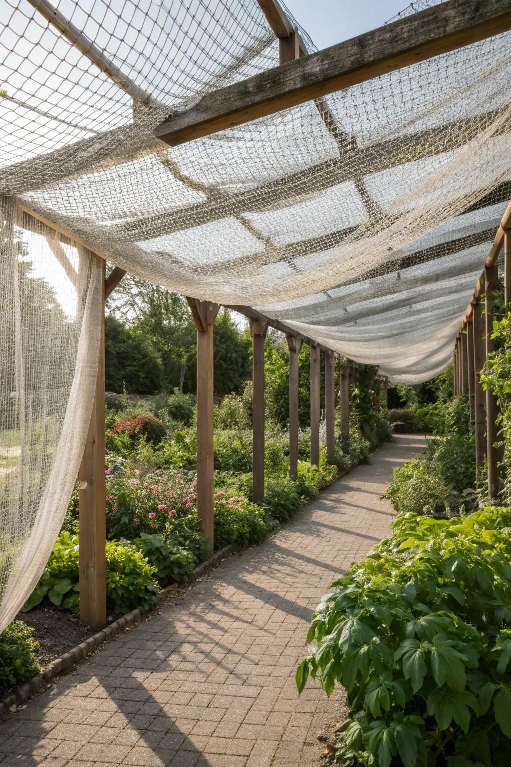 Elevate your garden with a touch of craftsmanship: A netted greenhouse that blends protection and elegance.