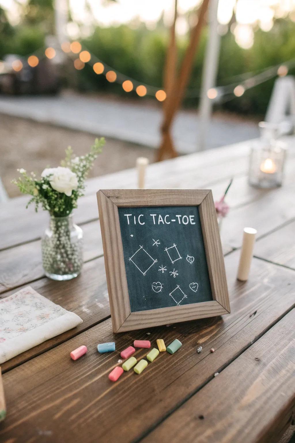 Elevate your game nights with a charming Chalkboard Tic-Tac-Toe, where creativity meets simplicity.