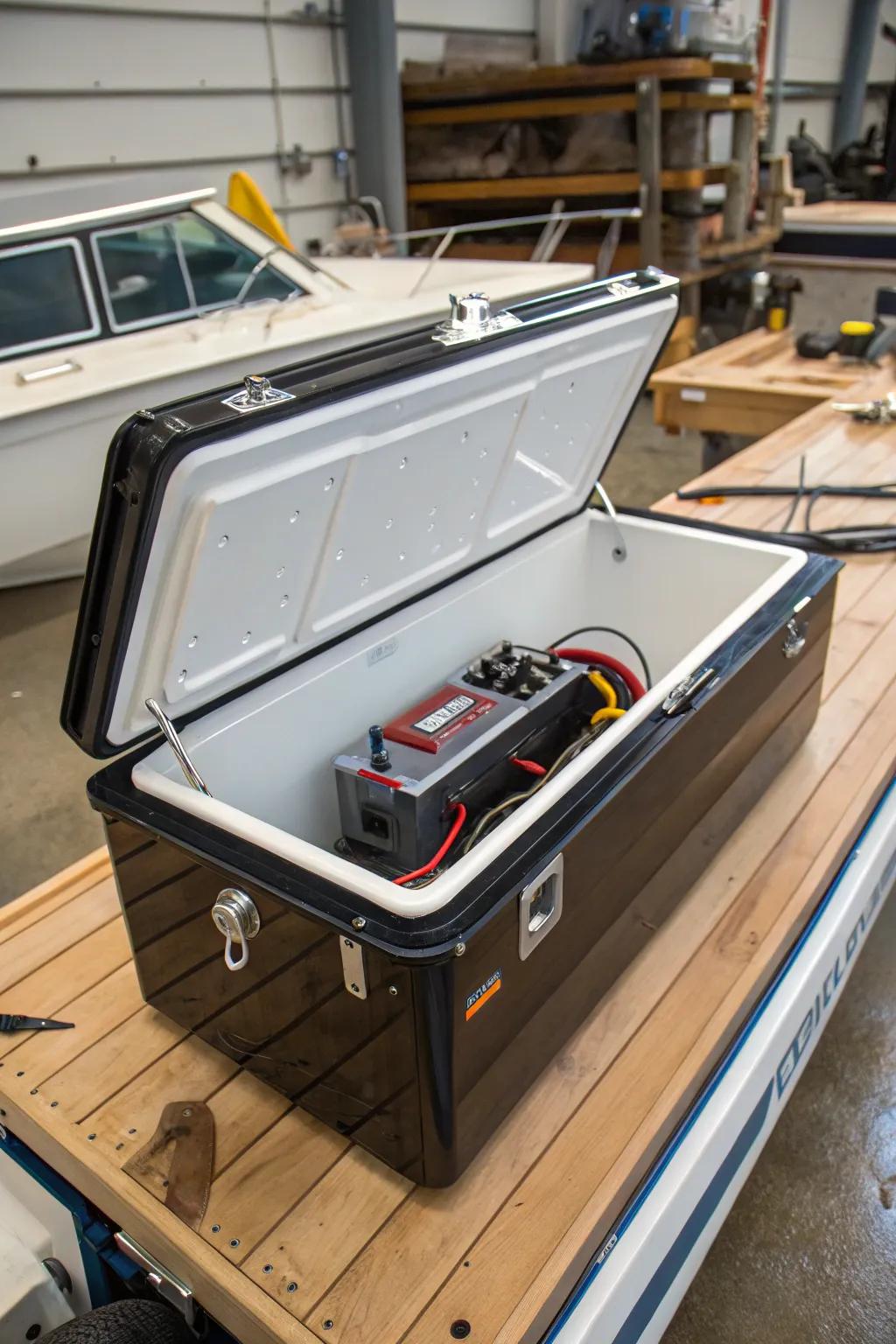 Transform your cooler into a sleek and sturdy battery box—where functionality meets craftsmanship.