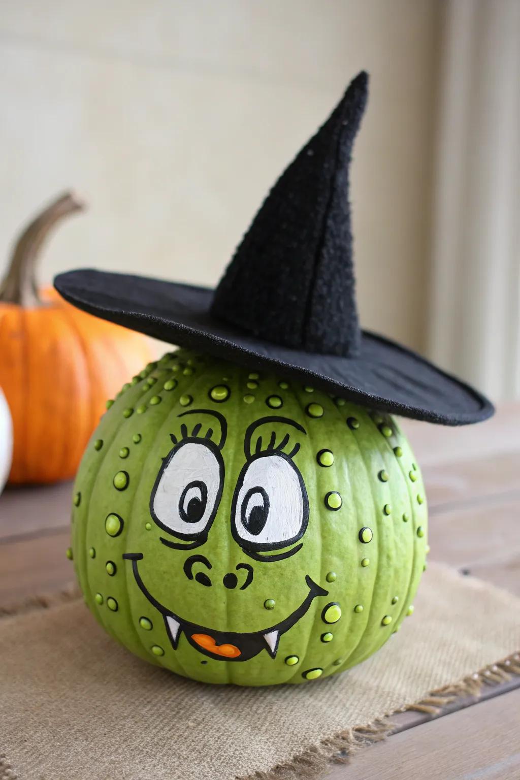 Embrace the whimsical charm of the season with a handcrafted witchy pumpkin masterpiece!