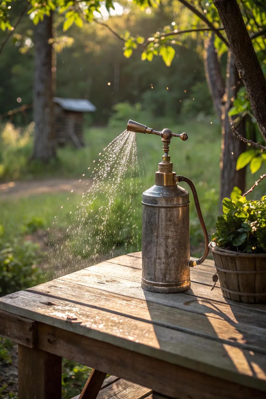 Elevate your camping experience with a handcrafted pump sprayer shower—where functionality meets style.