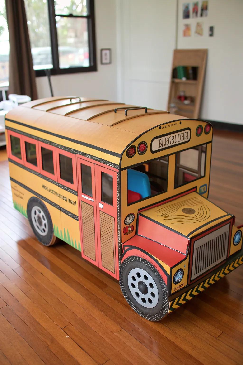 Drive your imagination: Craftsmanship meets creativity with this wearable cardboard bus!