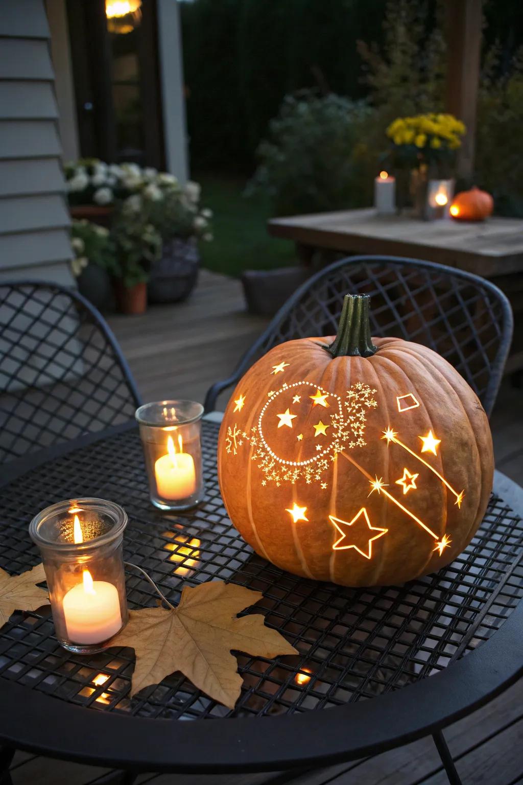 Bring the night sky to your pumpkin display.