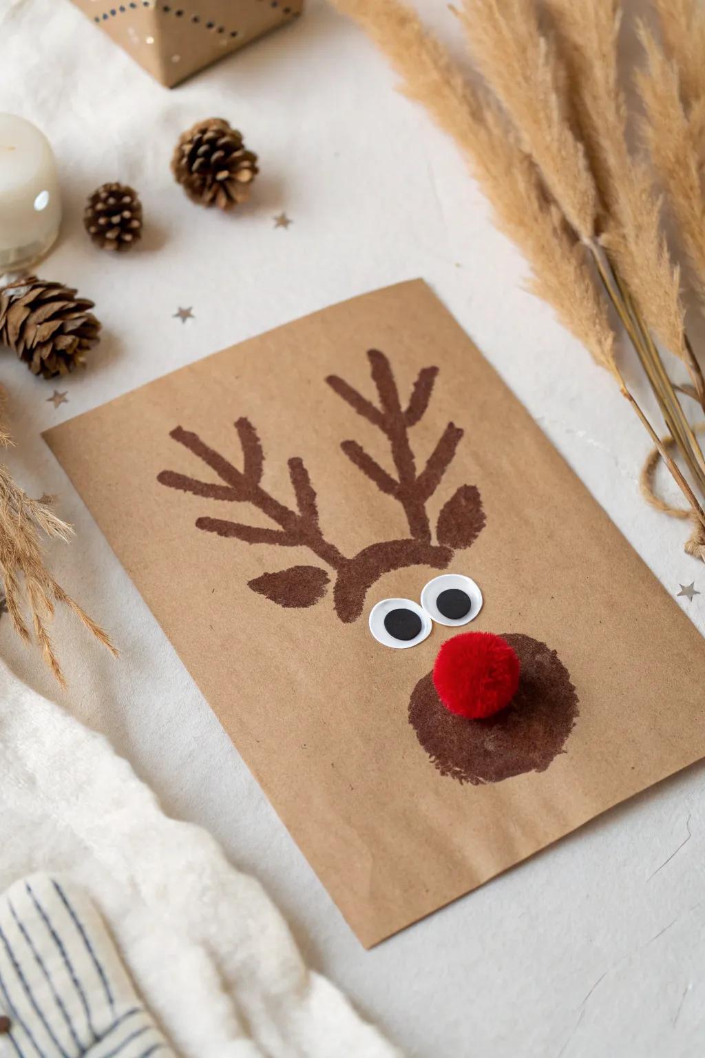 Crafting holiday joy: Handmade reindeer magic with a minimalist touch.