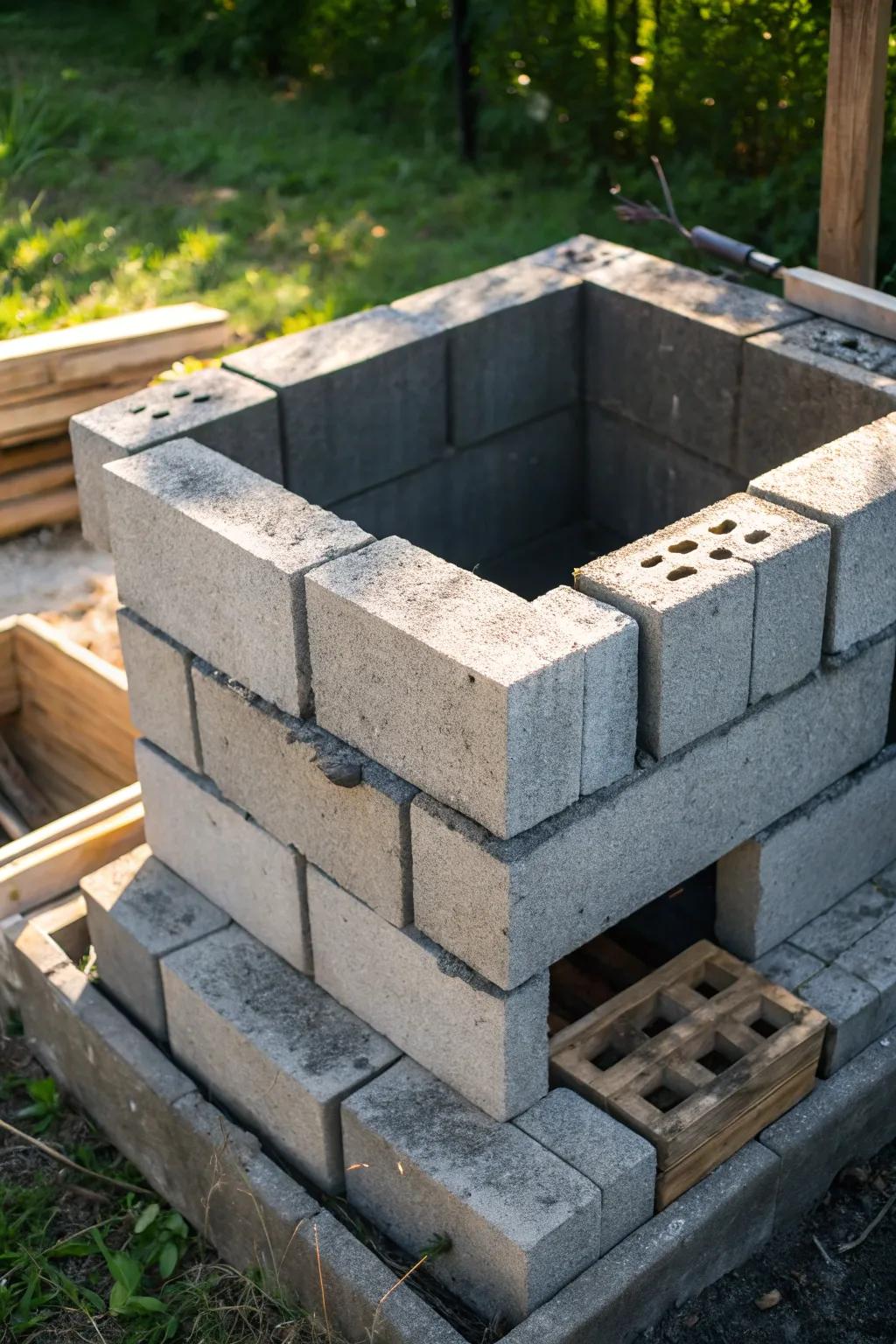 Master the art of outdoor cooking with a handcrafted cinder block fire chamber. 🔥 #Craftsmanship #DIYSmoker