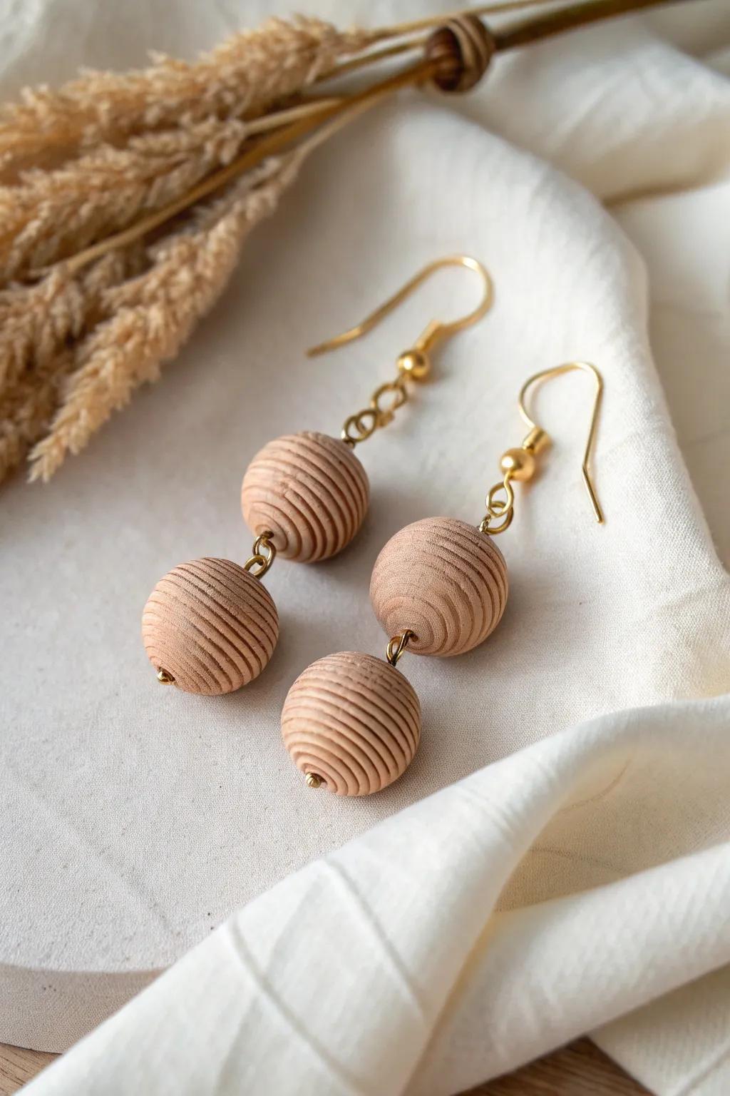 Elevate your style with these exquisite textured clay bead earrings, a perfect blend of simplicity and artisanal beauty.