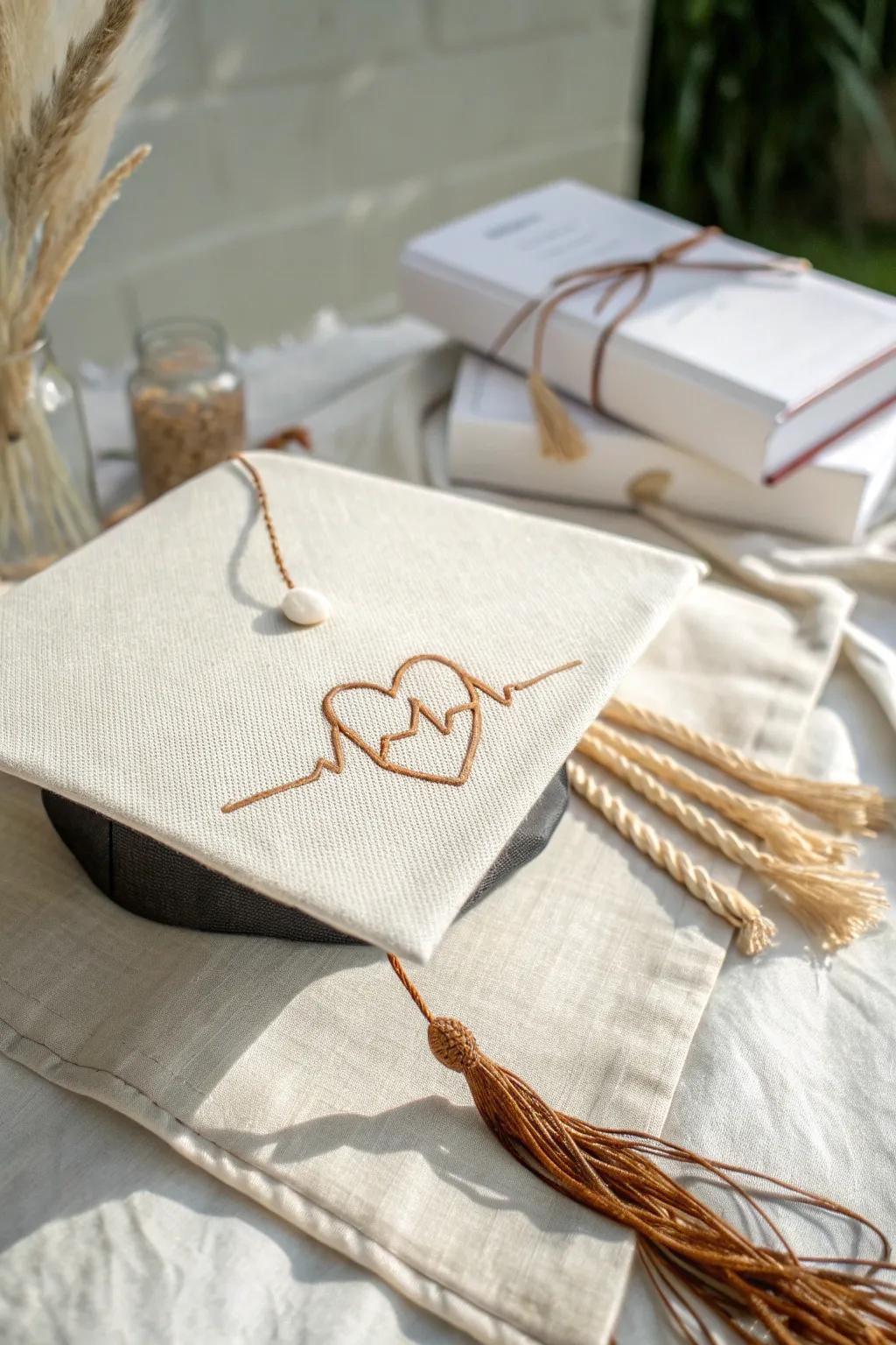 Celebrate your nursing journey with a heartbeat of elegance and simplicity.