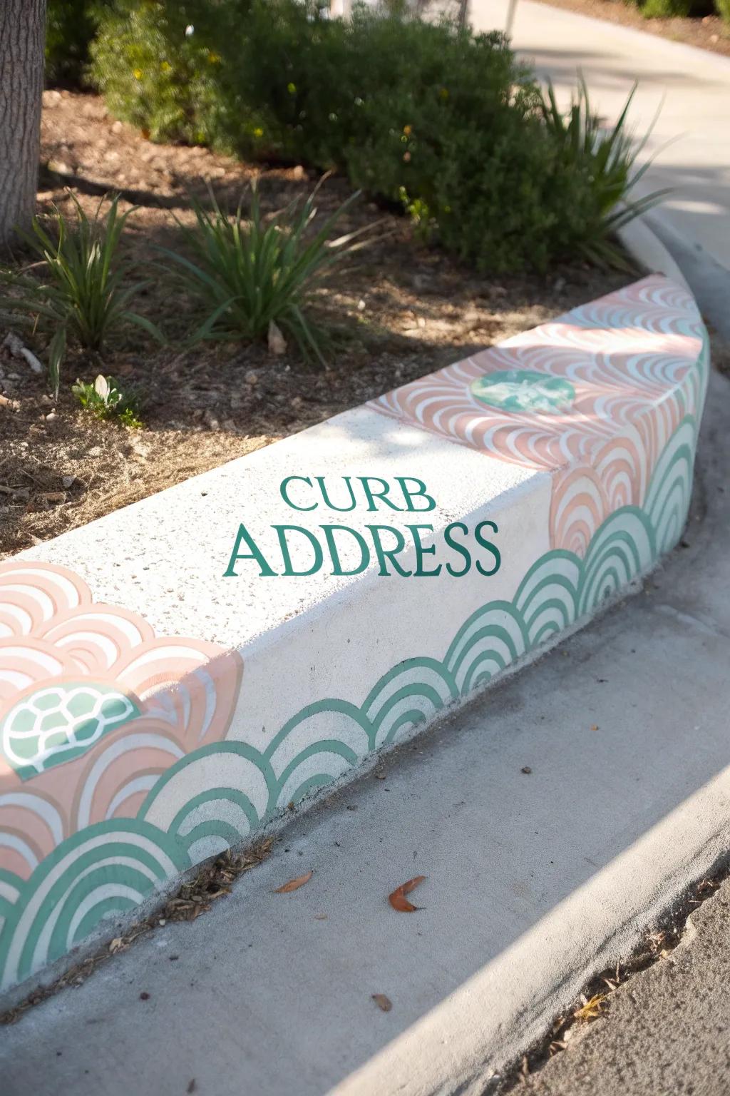 Transform your curb into a whimsical masterpiece with elegant wave patterns that bring a touch of artistry to your address.