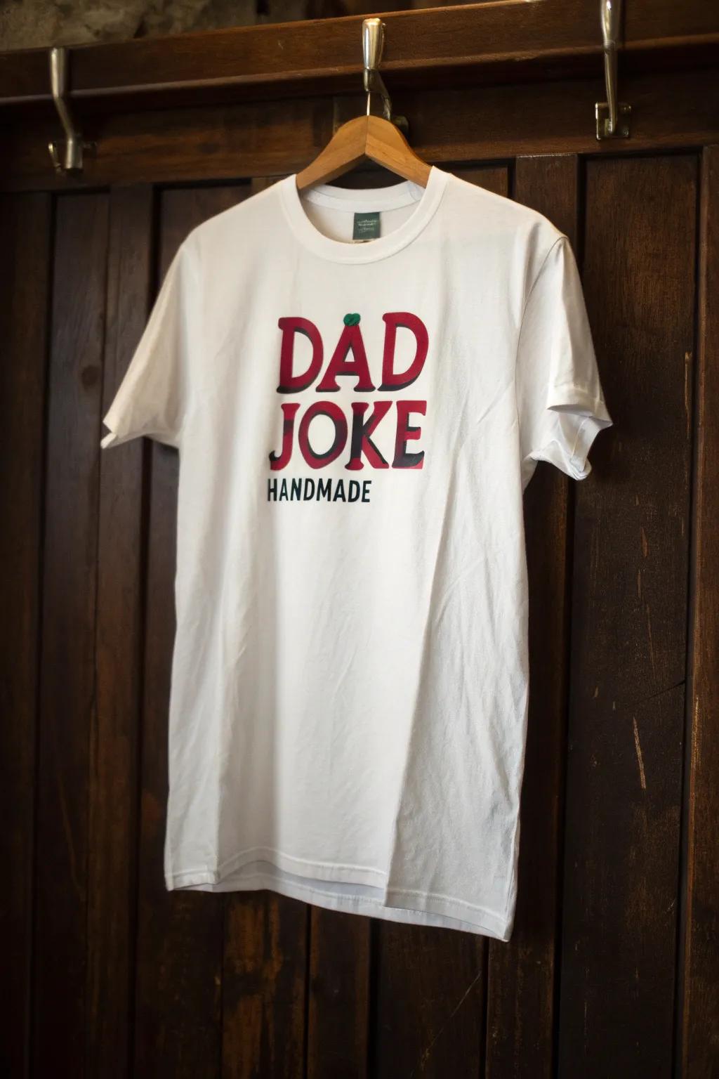 Wear your wit with pride: the ultimate dad joke shirt for Father's Day!