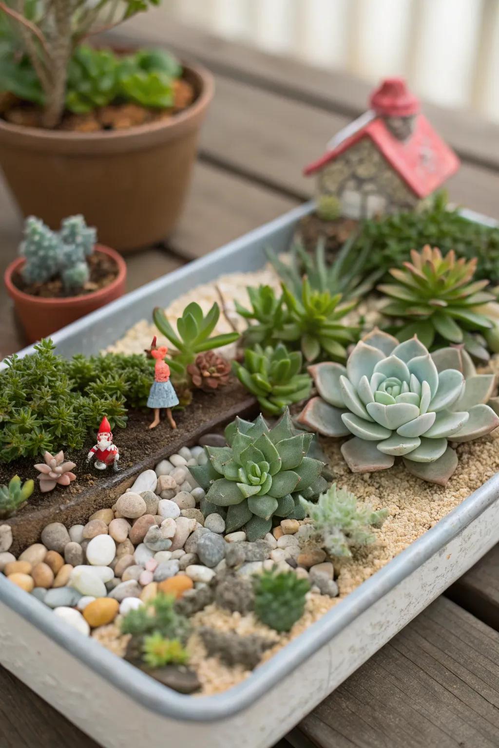 Miniature succulent gardens are like little worlds of wonder.