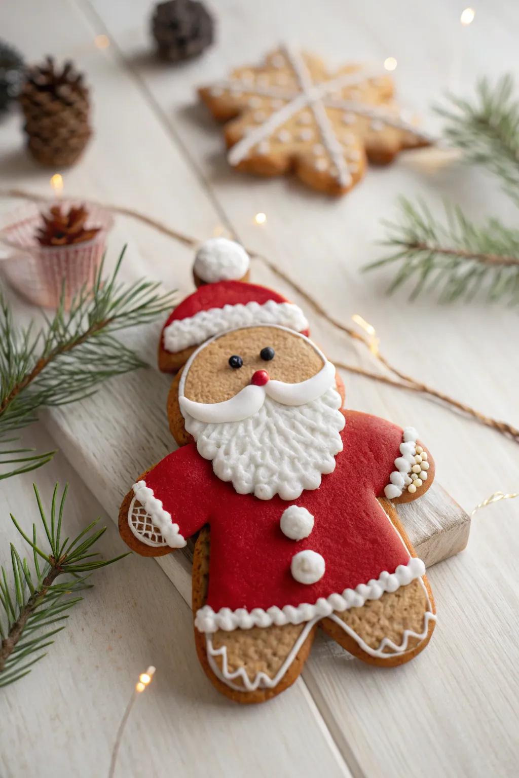 Santa's Sweet Disguise: A Gingerbread Man in Holiday Attire 🎅🍪