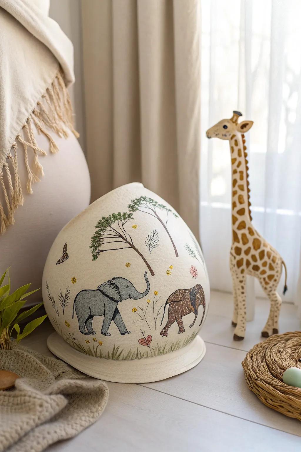 Capture the magic of motherhood with a playful touch of the Animal Kingdom on your belly cast.