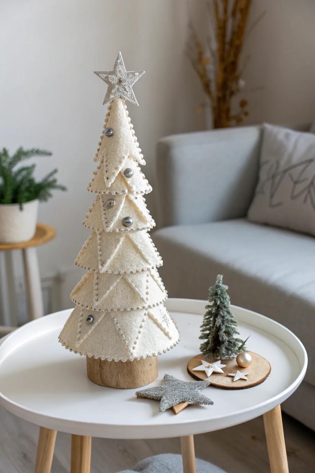Crafted with love: A mini Christmas tree perfect for cozy, minimalist decor.
