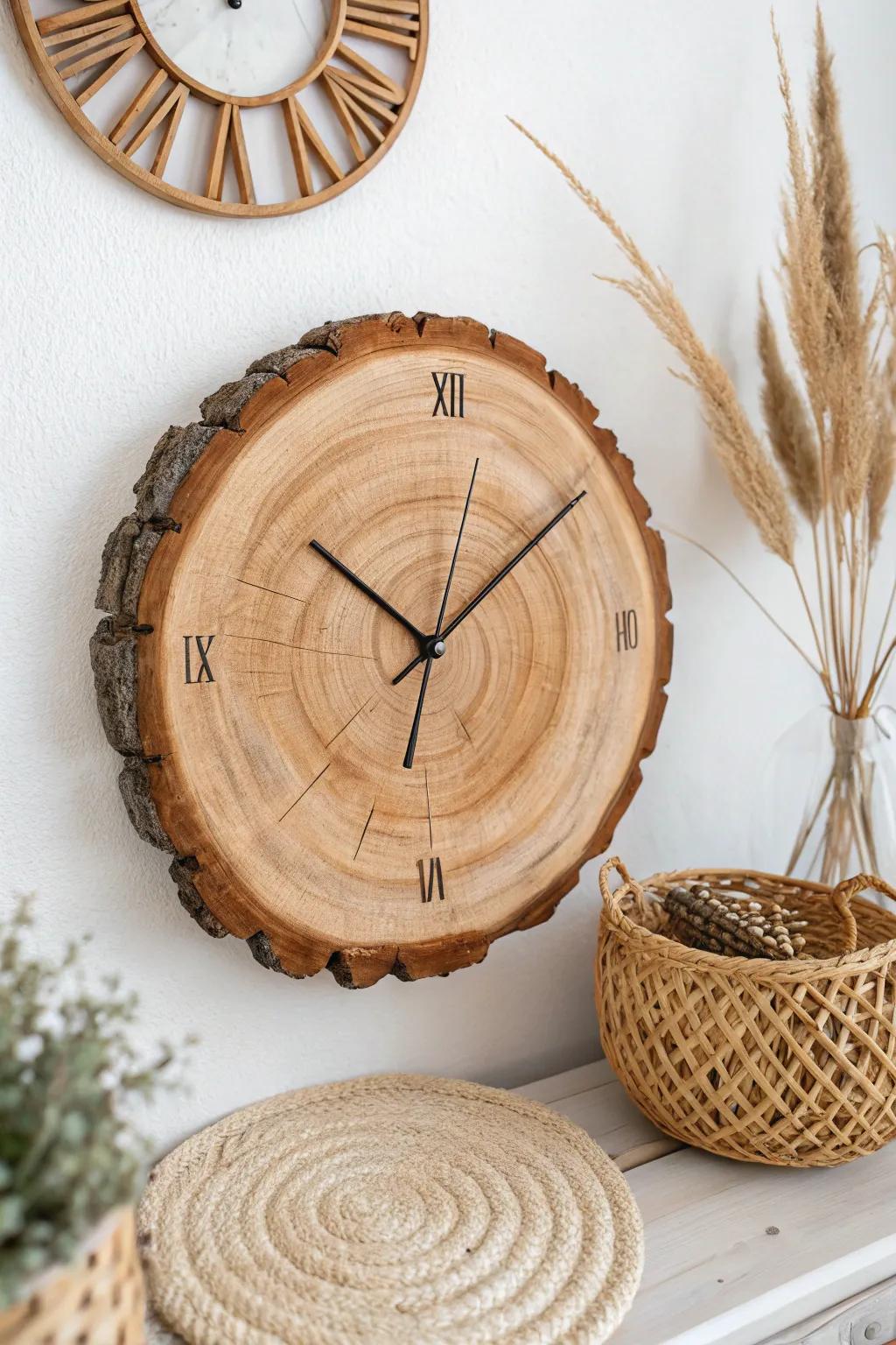 Embrace rustic elegance with a DIY wood slice clock that brings nature indoors.